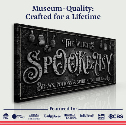 Witch's Speakeasy Bar Halloween Canvas Wall Art