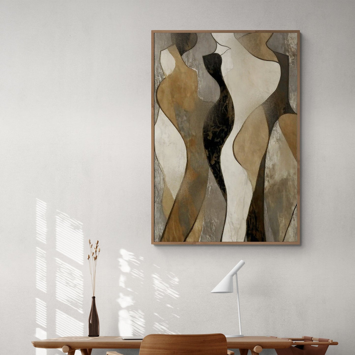 Earth Song abstract canvas wall art with warm earthy tones and flowing shapes