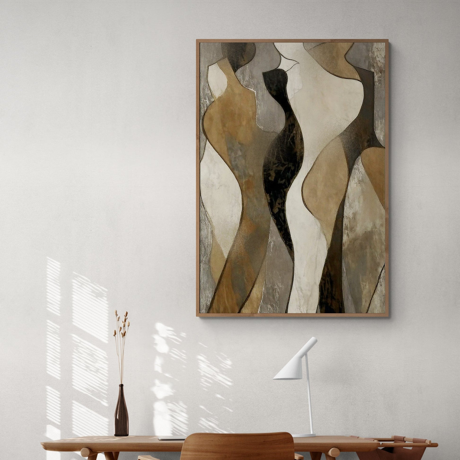 Earth Song abstract canvas wall art with warm earthy tones and flowing shapes