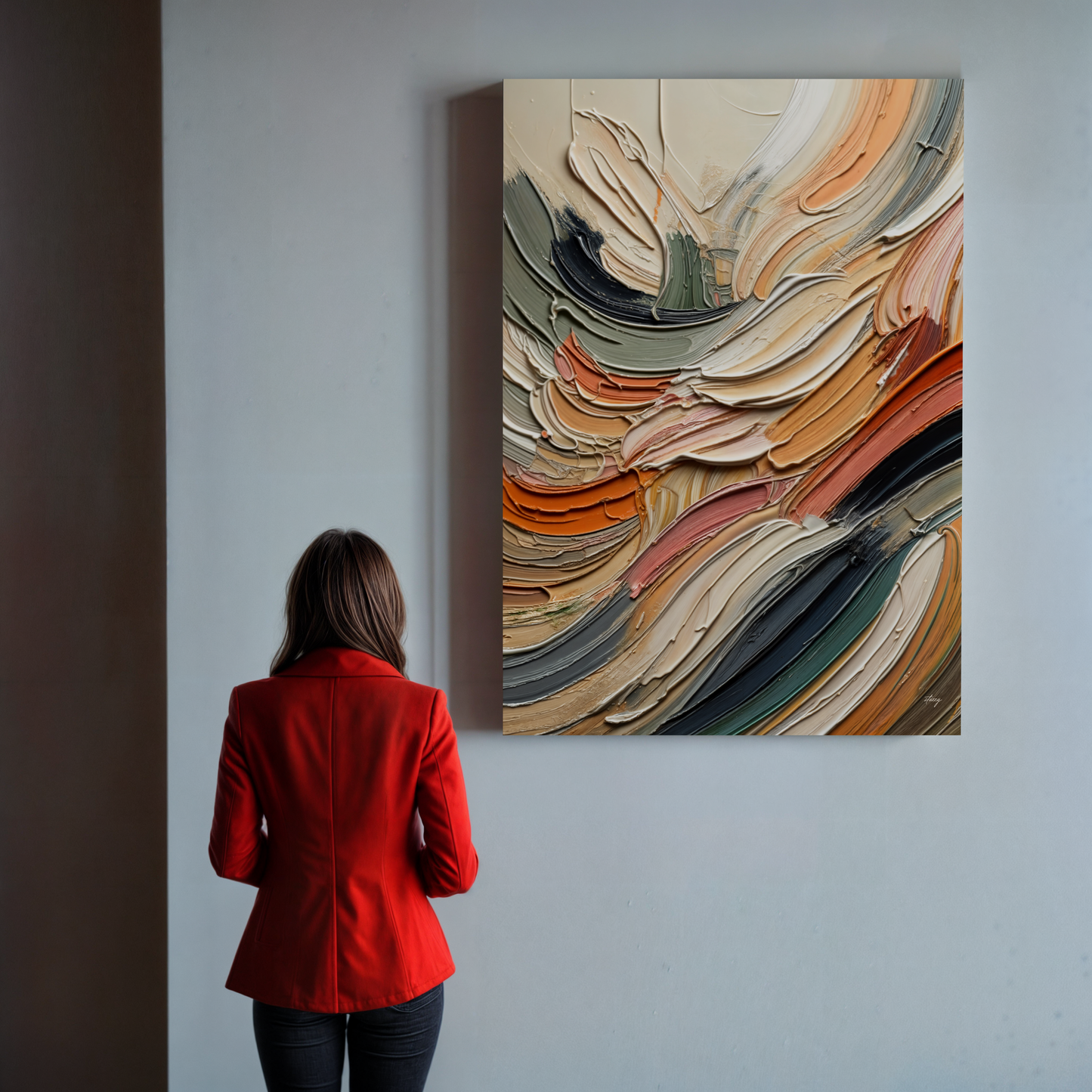 Earthen Strata Colorful Abstract Canvas Wall Art