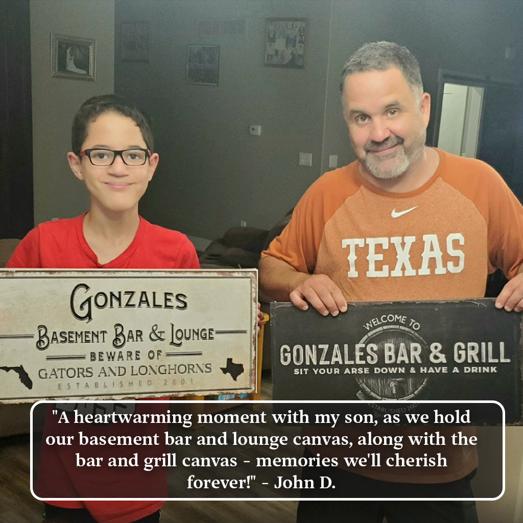 Basement Bar And Lounge Canvas Sign