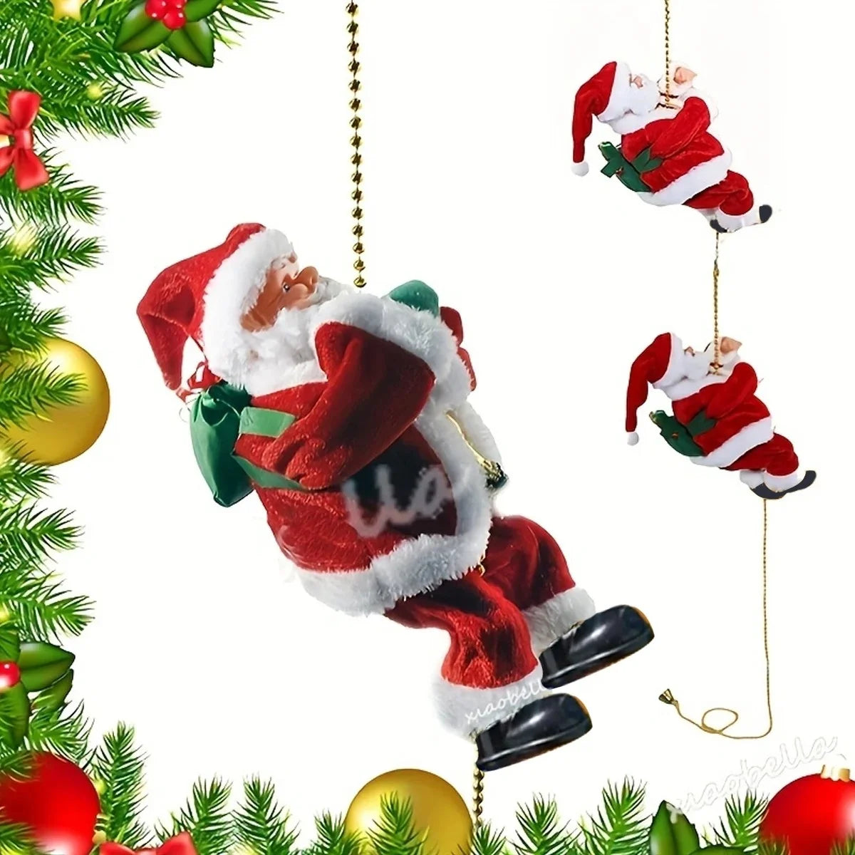 Electric animated musical santa decoration three style options for holiday decor