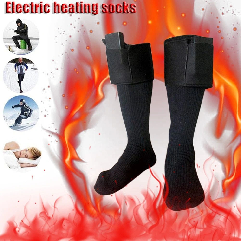Electric heated socks battery powered with toe warmers for winter skiing outdoor sports