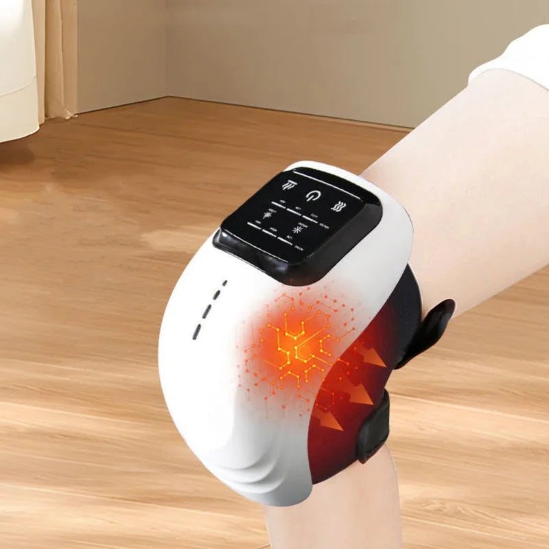 Electric knee massager with infrared heat therapy technology providing soothing warmth for knee pain relief