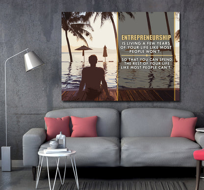 Entrepreneurship Motivational Canvas Wall Art
