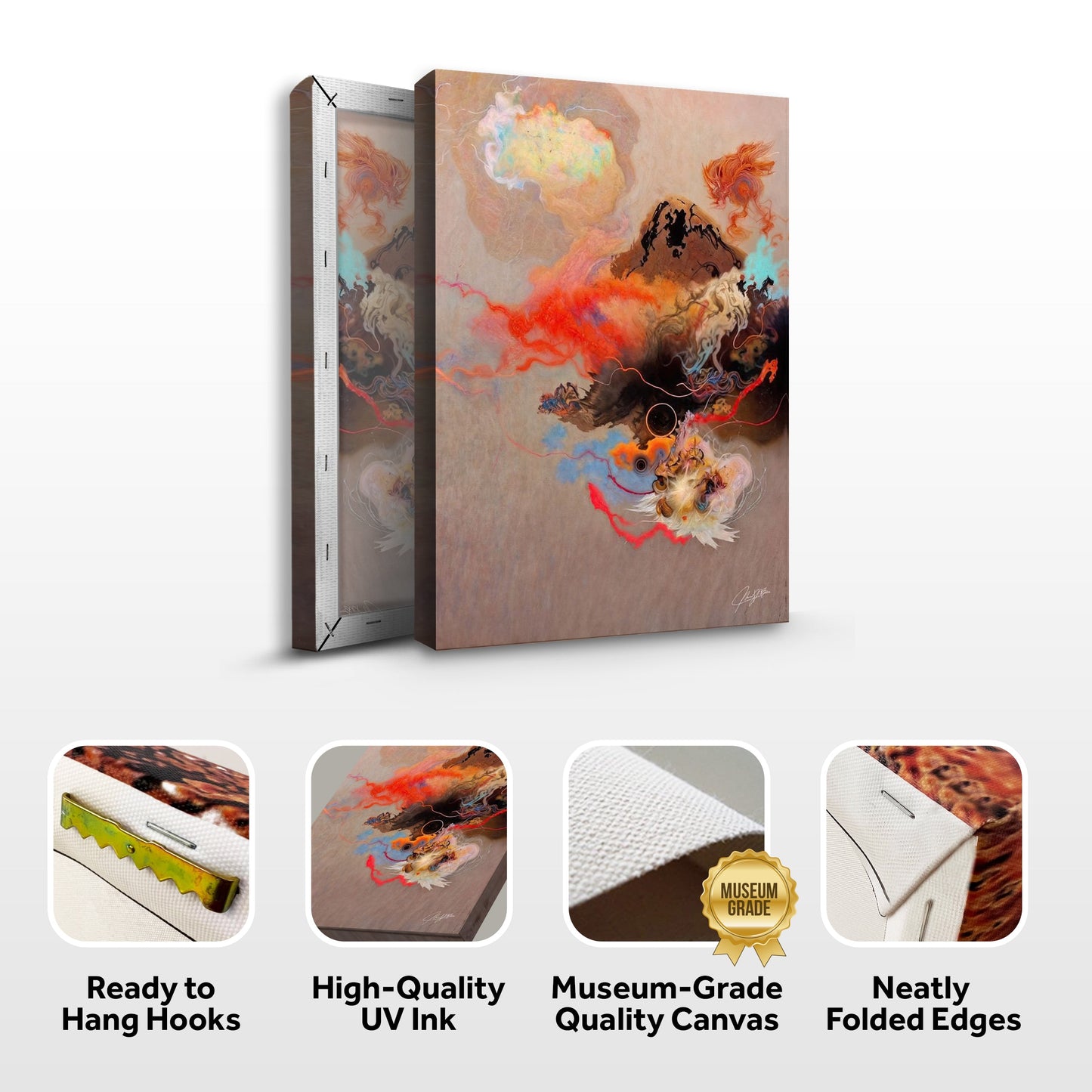 Ethereal Unfolding Abstract Canvas Wall Art