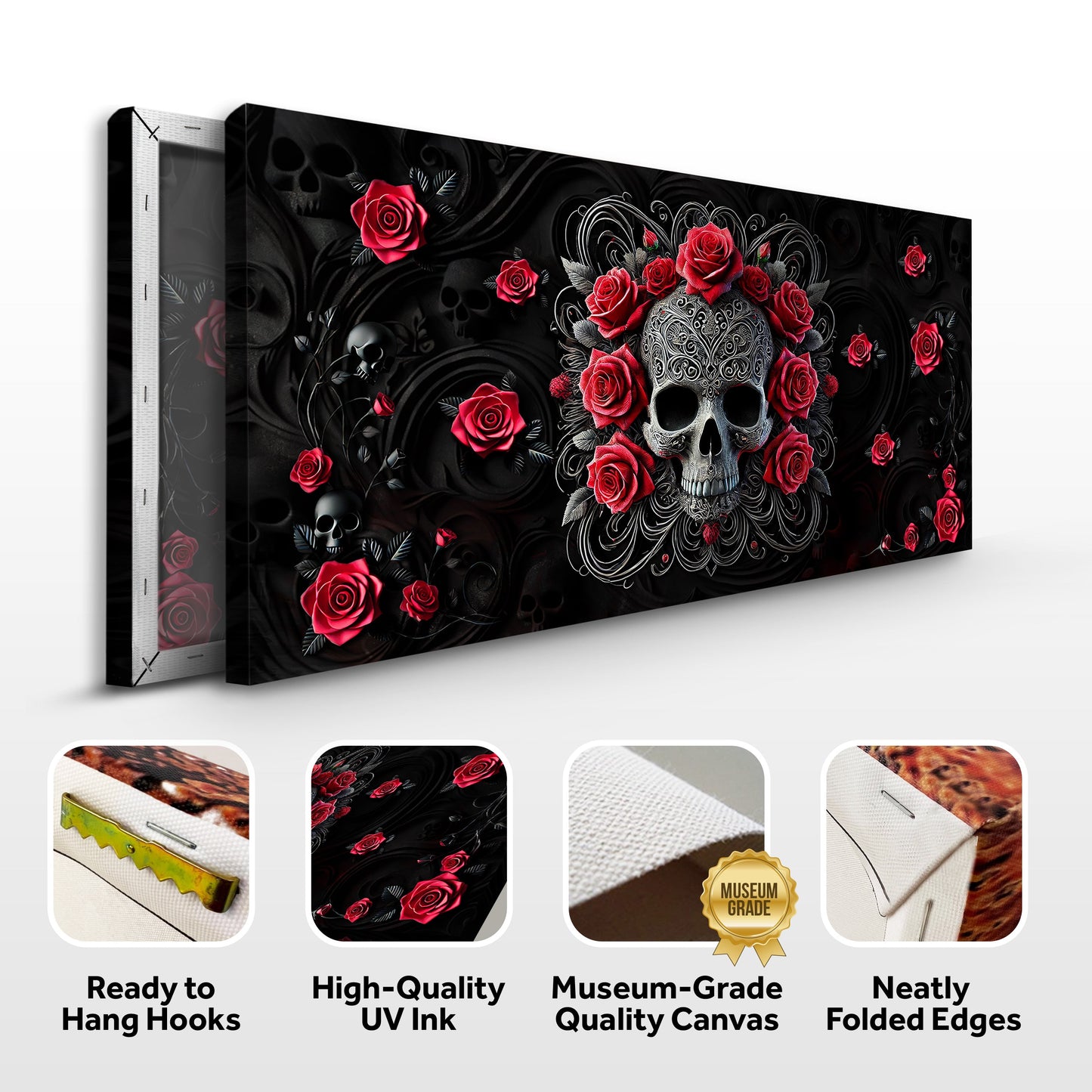 3D Vintage Skull Canvas Wall Art