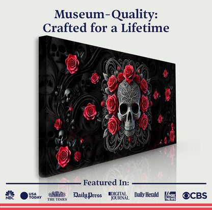 3D Vintage Skull Canvas Wall Art