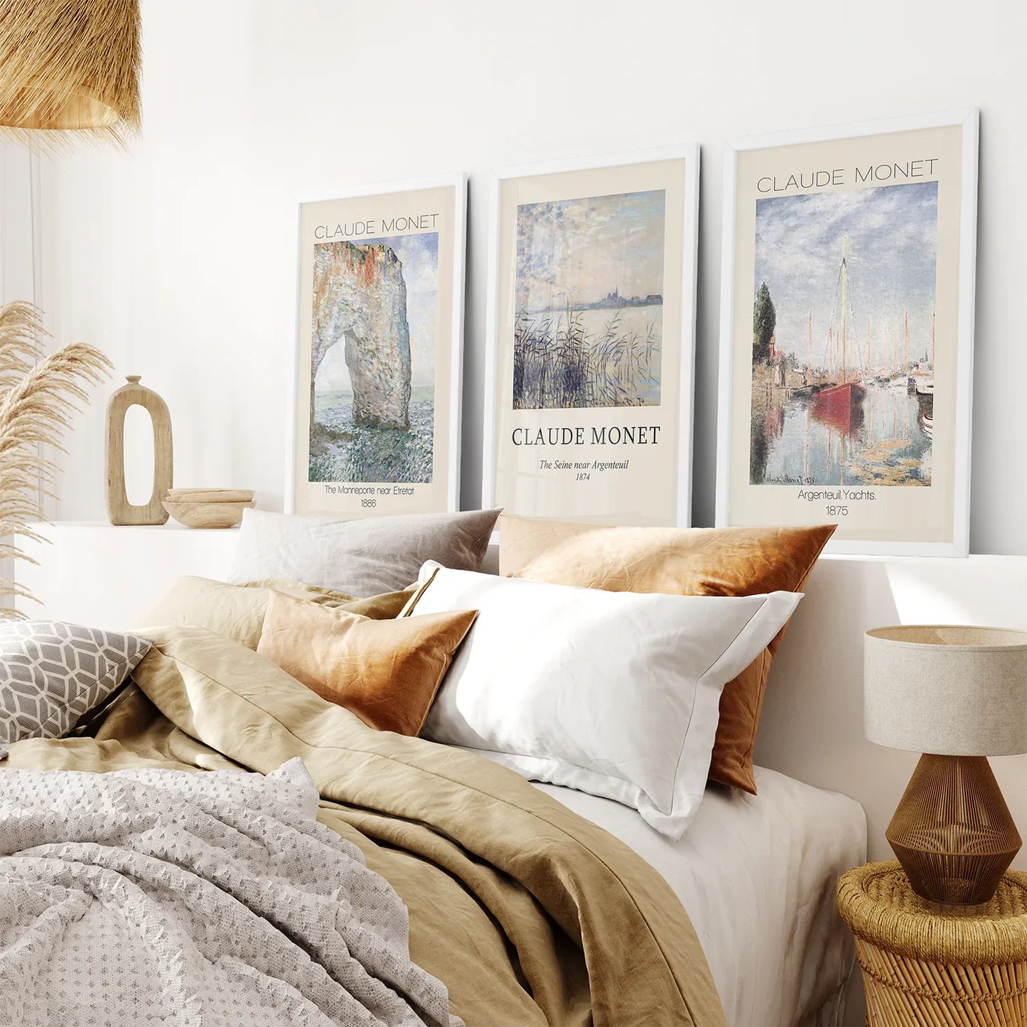 Impressionist Beach Wall Art Set of 3 Coastal Prints