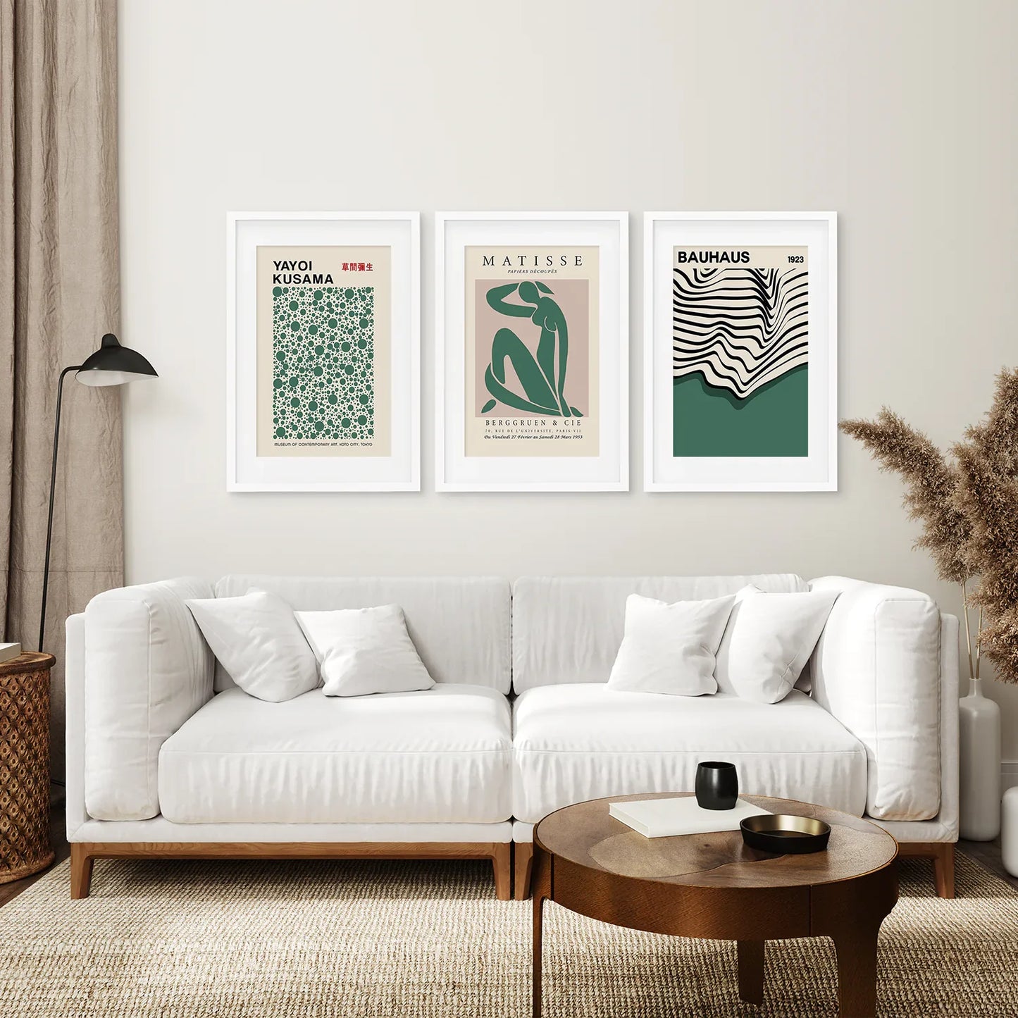 Abstract Figure Wall Art Set of 3, Sage Green Prints