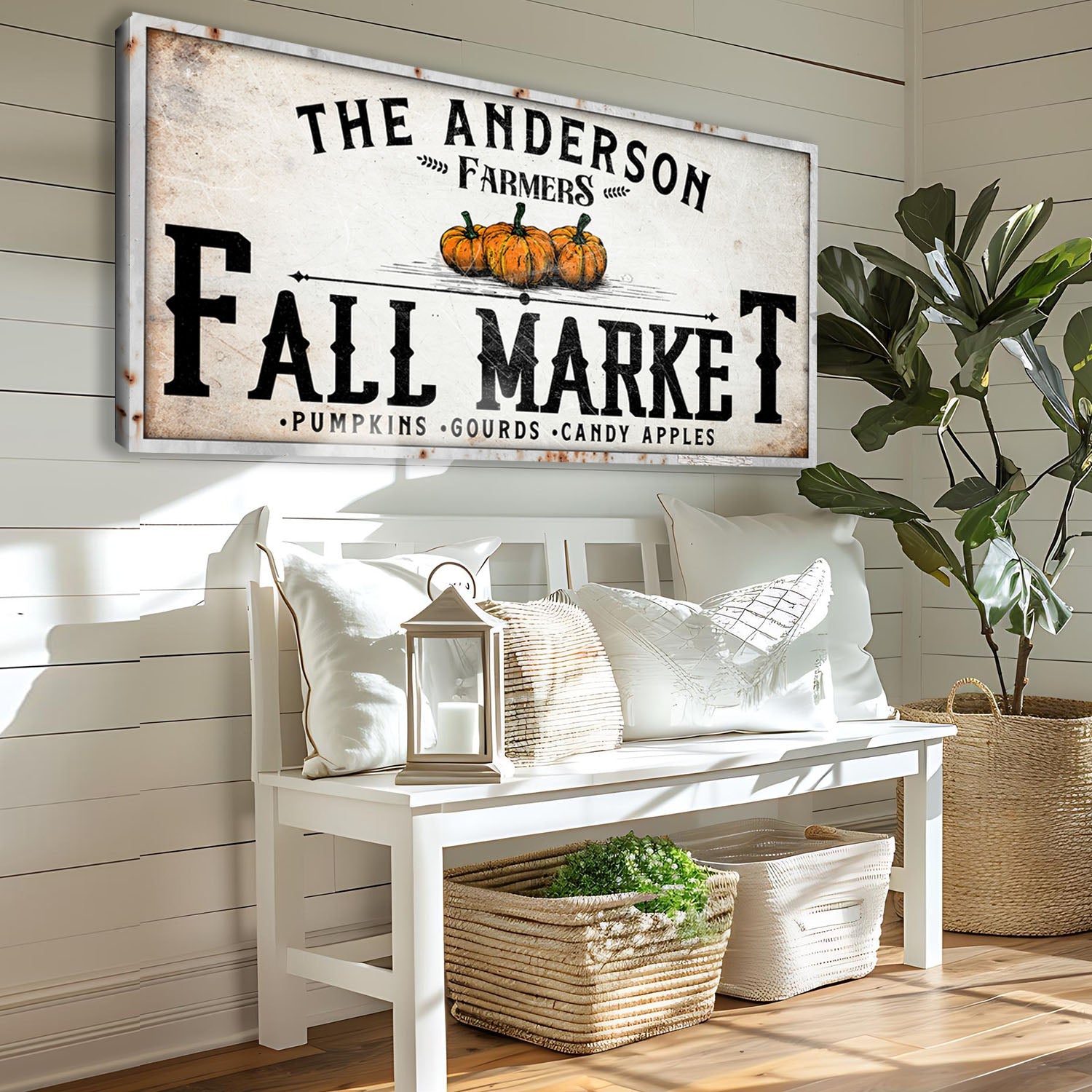 Farmers Fall Market canvas wall art sign autumn harvest decor