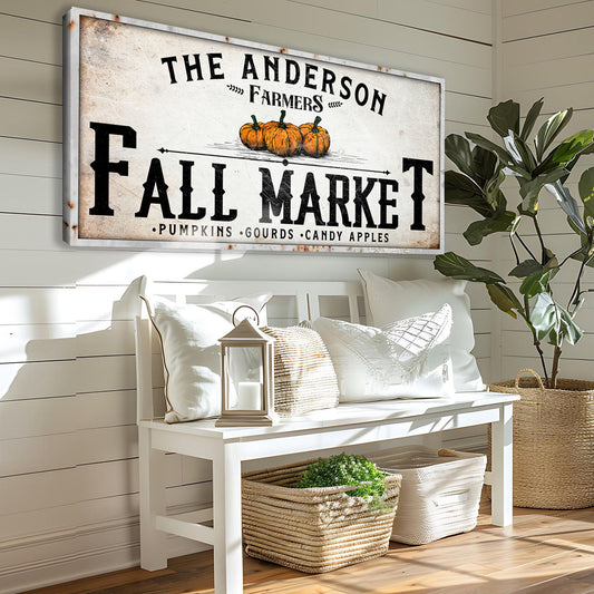 Farmers Fall Market canvas wall art sign autumn harvest decor