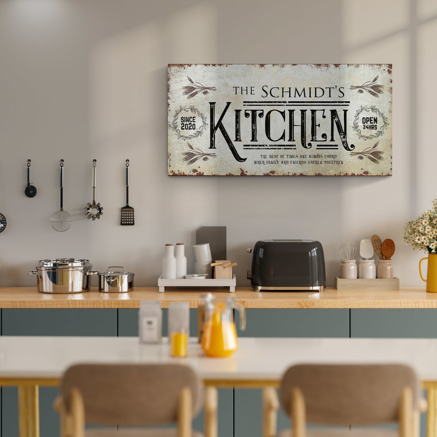 Kitchen Canvas Wall Art Sign