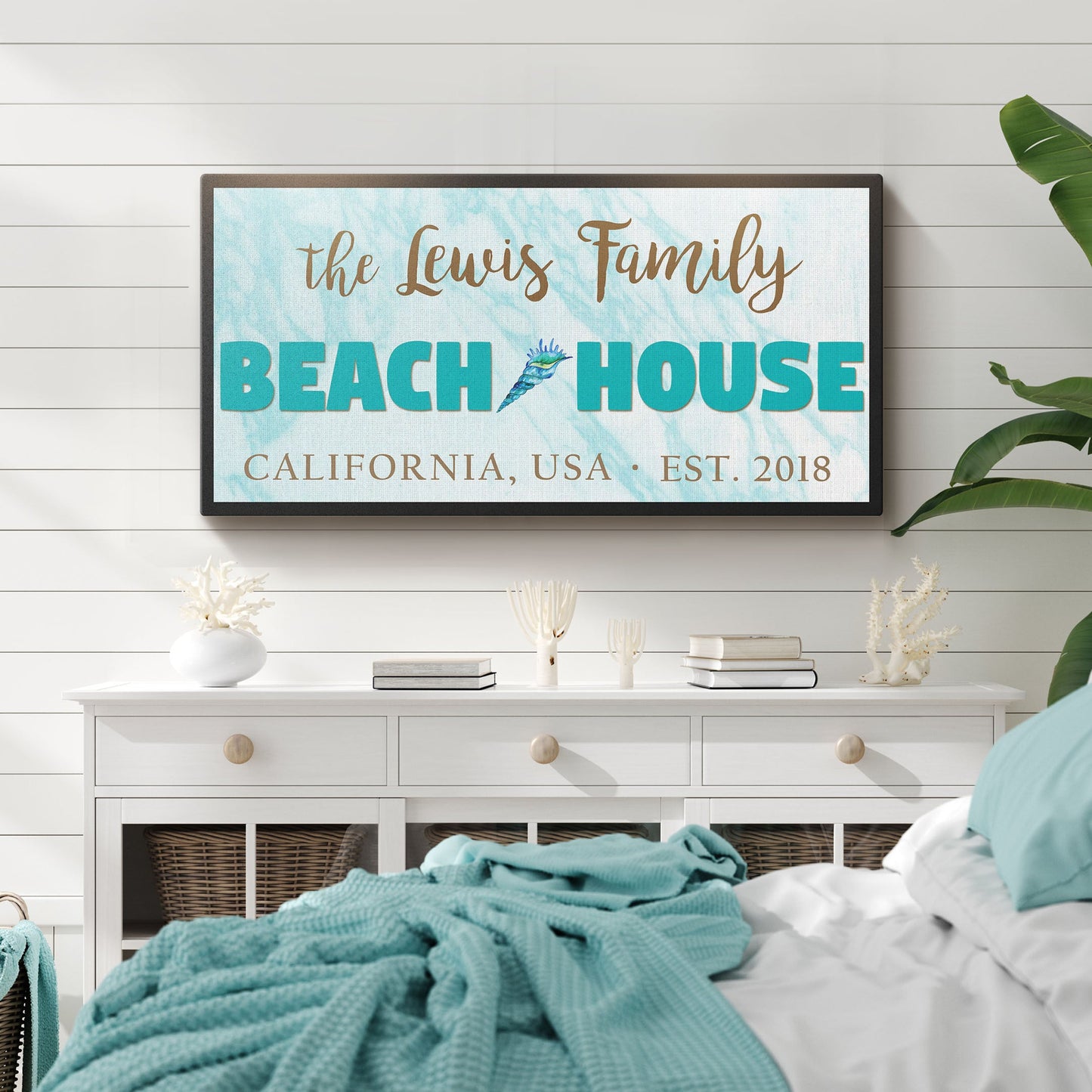 Beach House Canvas Wall Art Sign