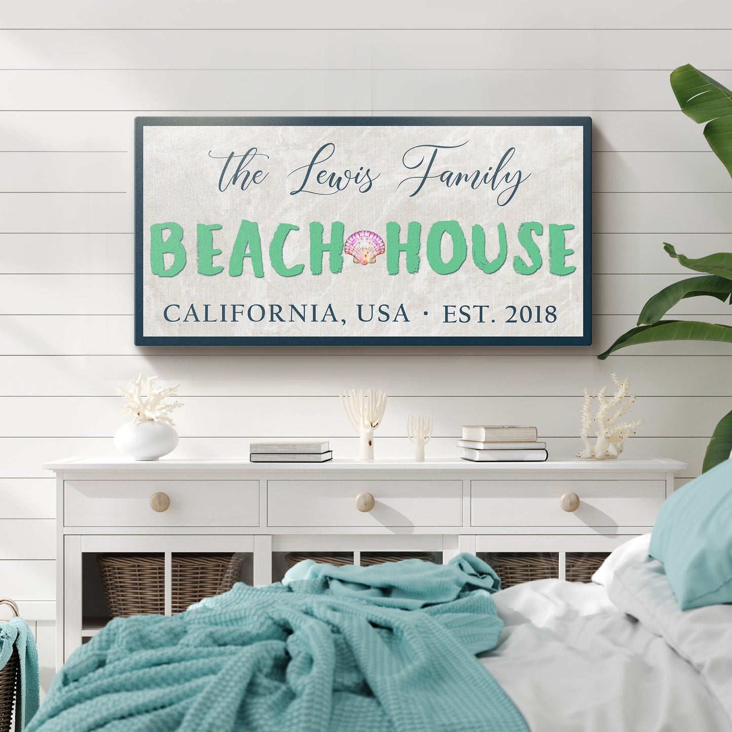 Beach House Canvas Wall Art Sign