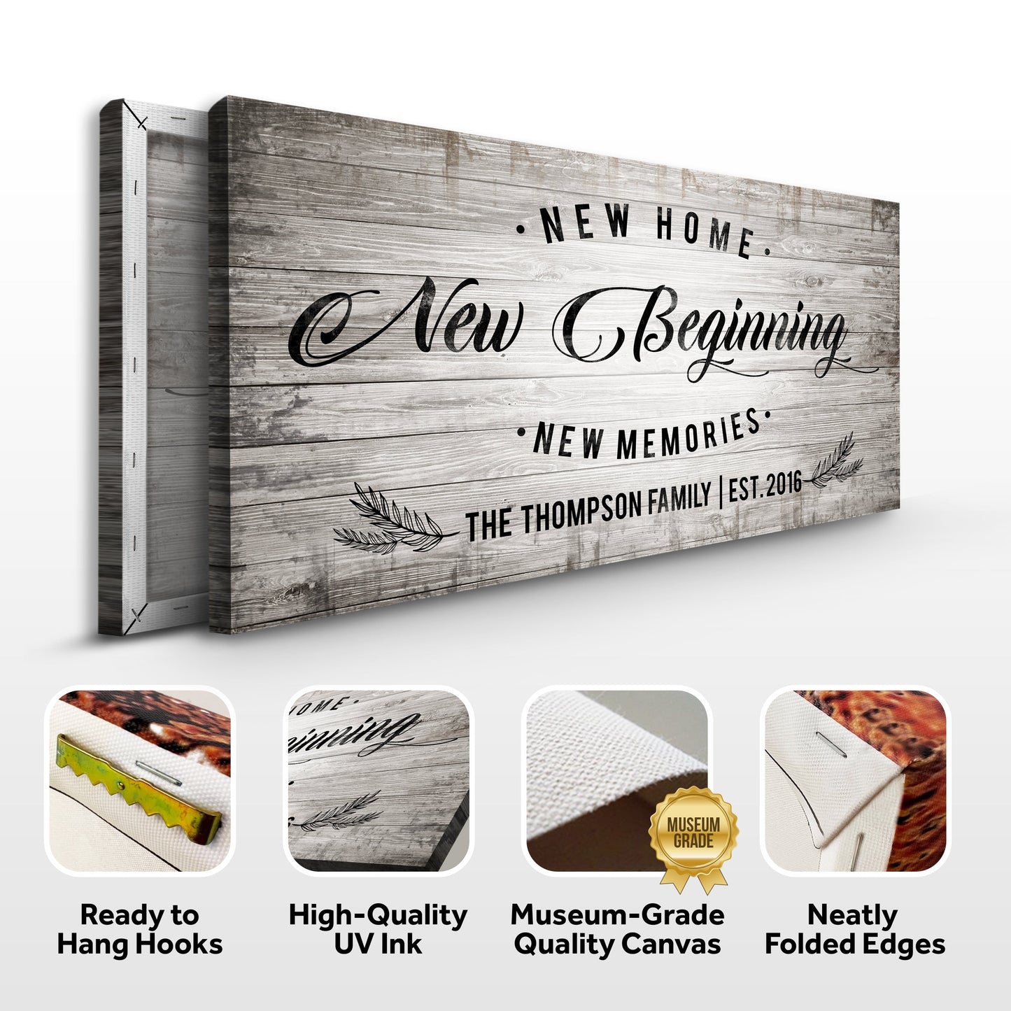 New Home Canvas Wall Art Sign