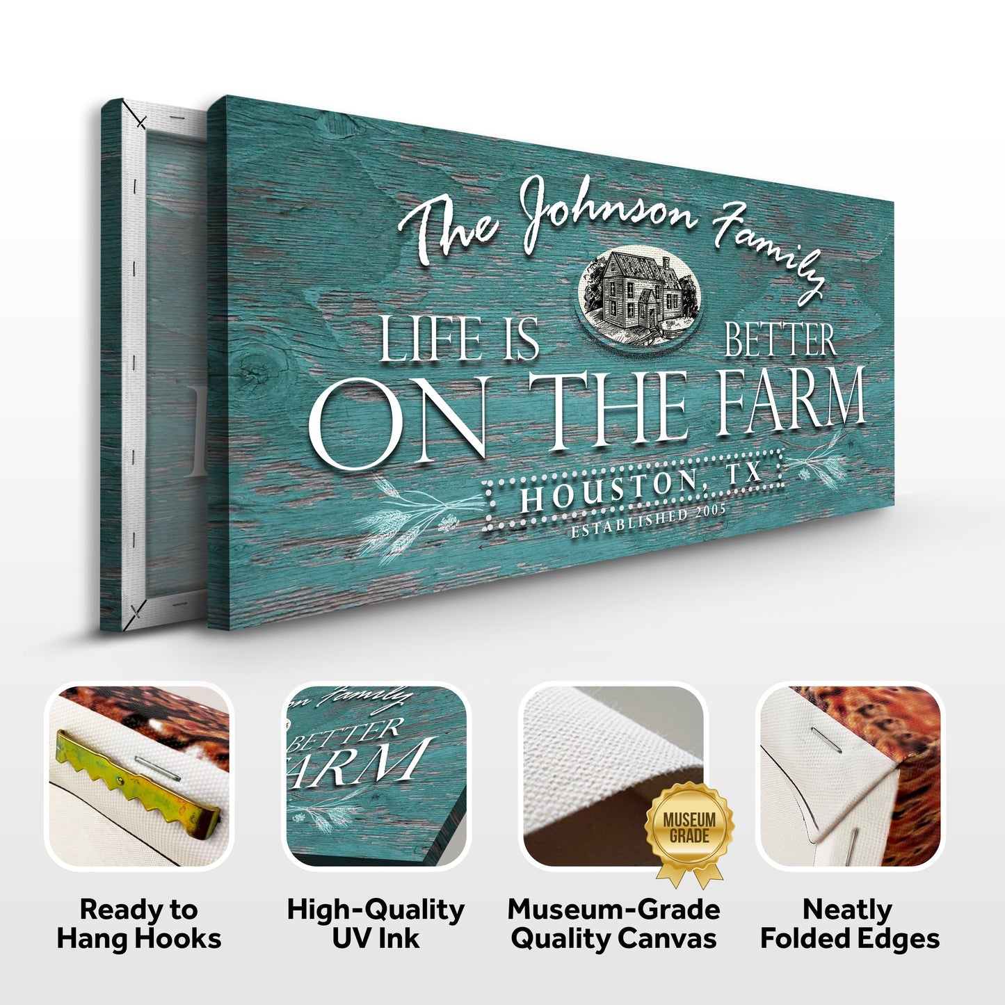 Life Is Better on the Farm Canvas Wall Art Sign