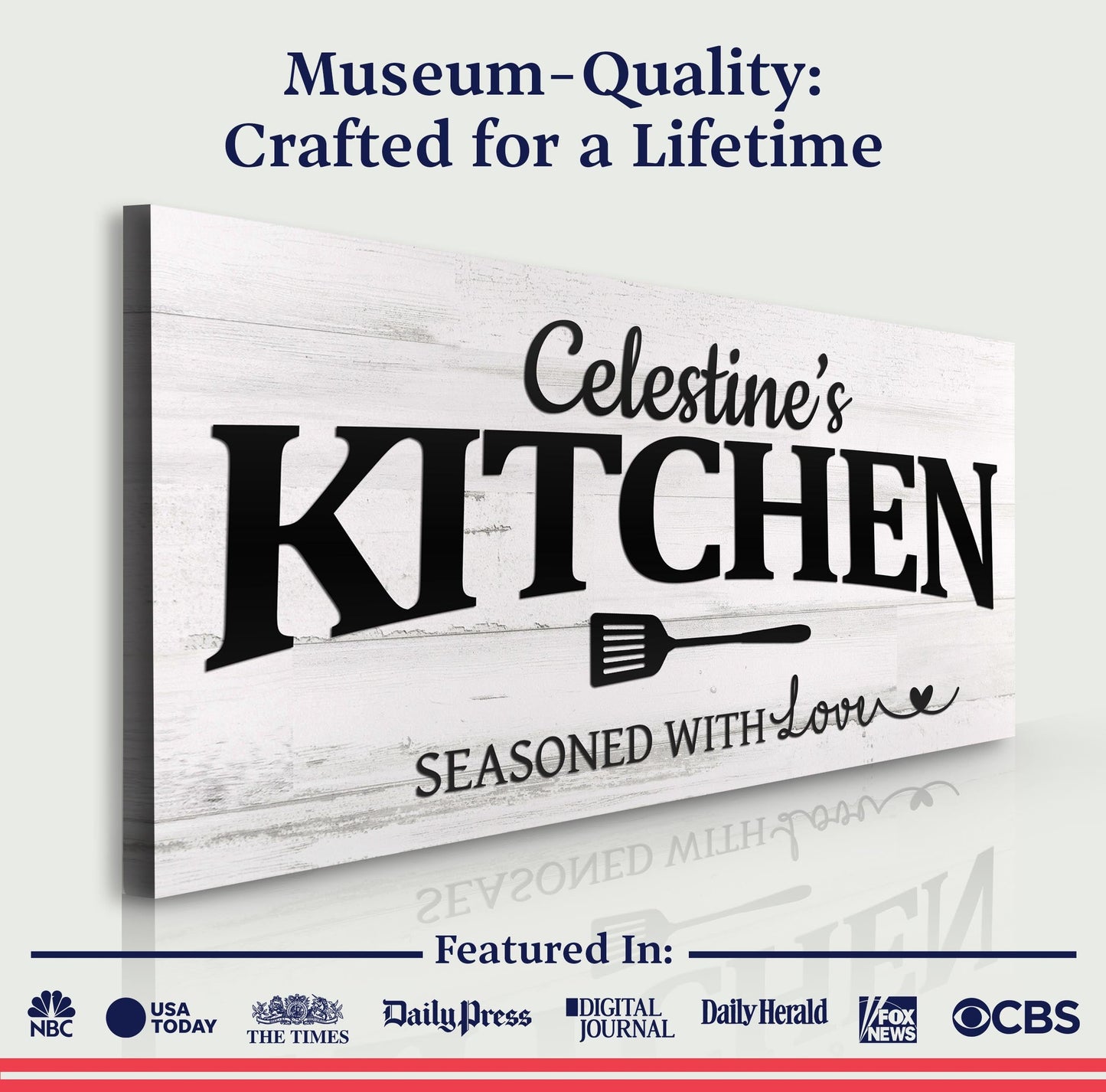 Personalized Kitchen Sign Canvas Wall Art