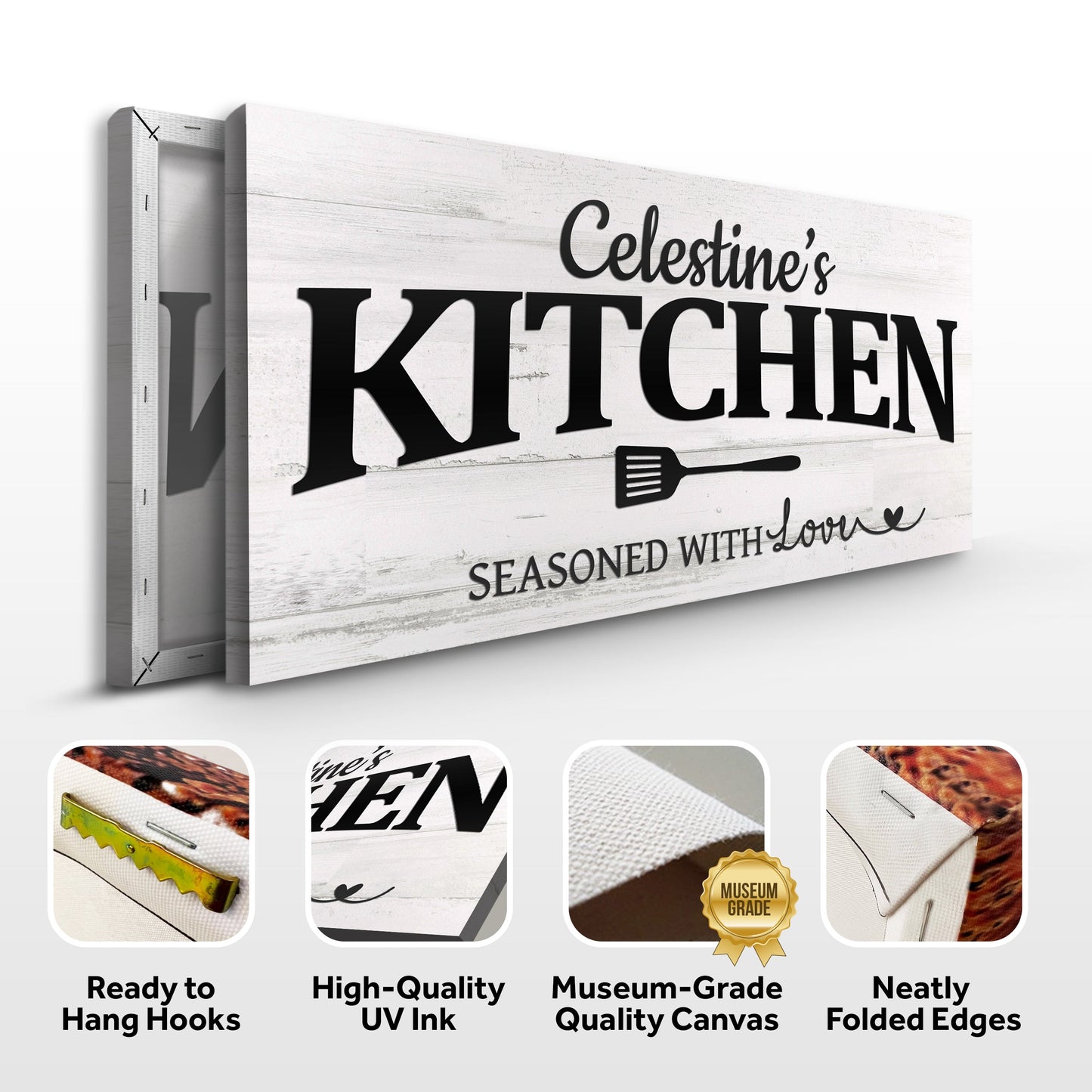 Personalized Kitchen Sign Canvas Wall Art