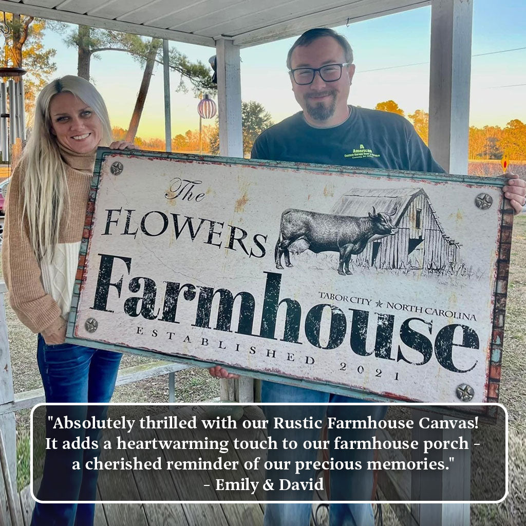 Rustic Farmhouse Canvas Sign - Made in the USA