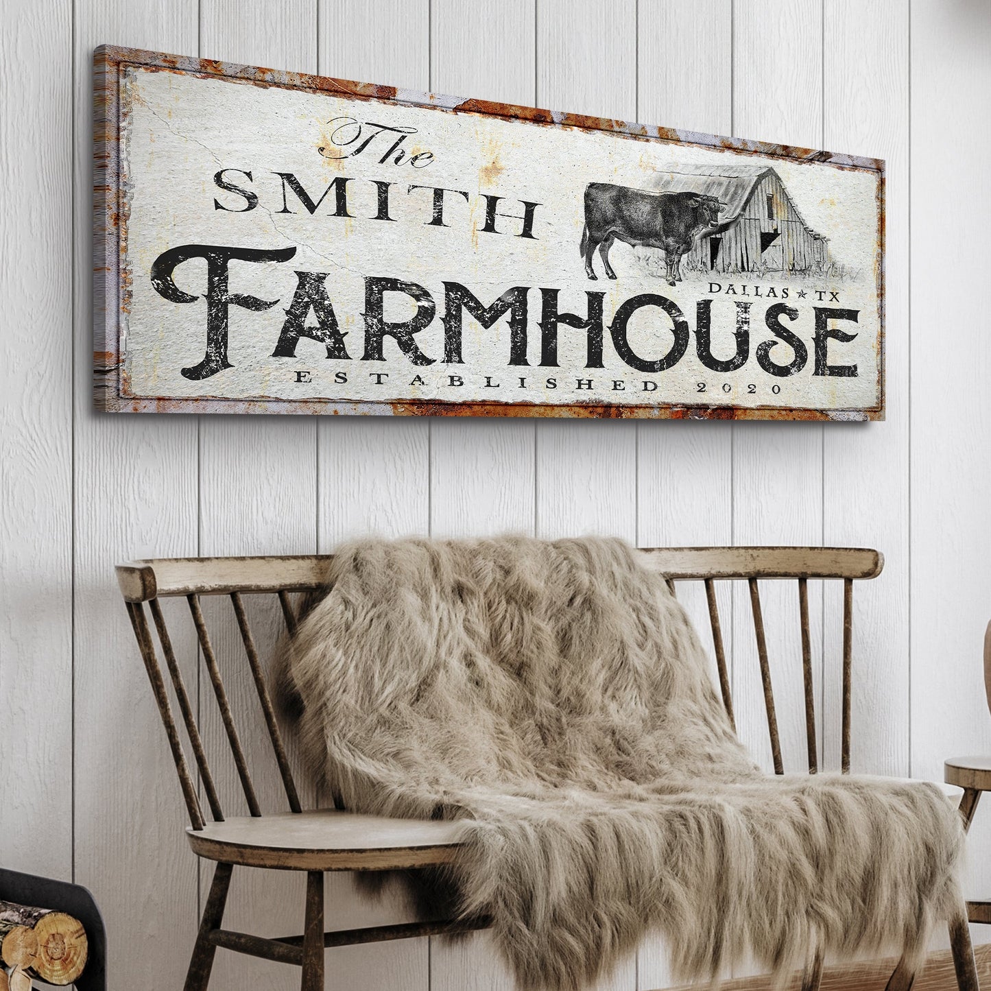 Rustic Farmhouse Canvas Sign XIV