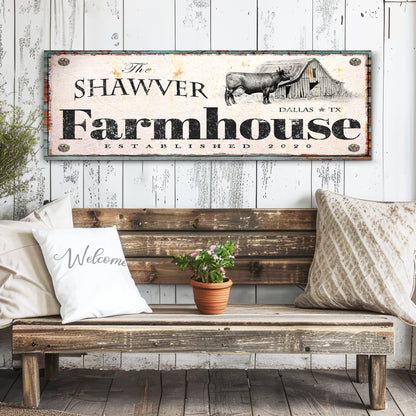 Rustic farmhouse canvas sign XV with warm country farmhouse character