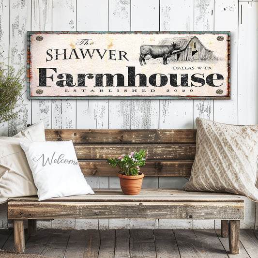 Rustic farmhouse canvas sign XV with warm country farmhouse character