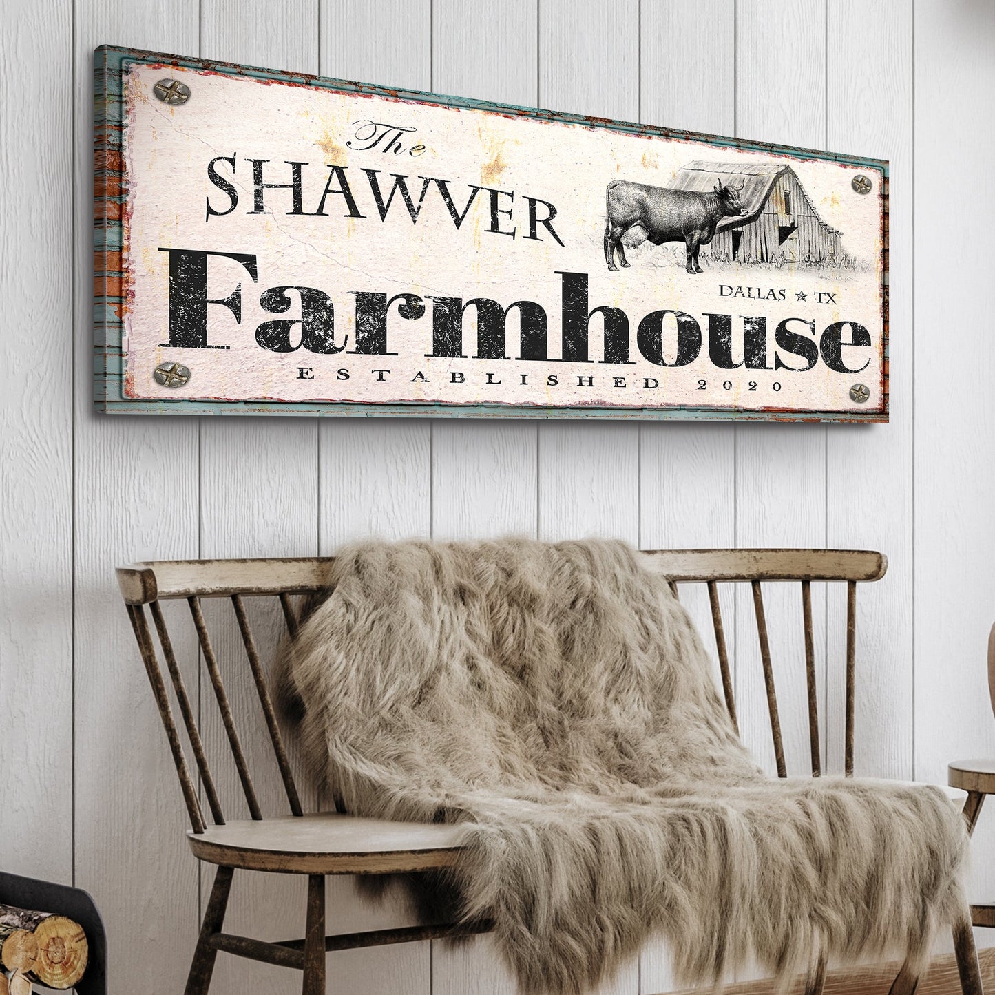 Rustic Farmhouse Canvas Sign XV