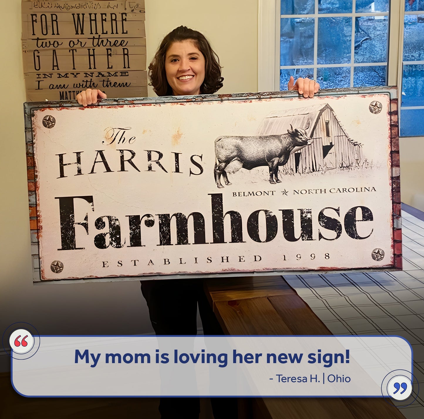 Rustic Farmhouse Personalized Canvas Sign II
