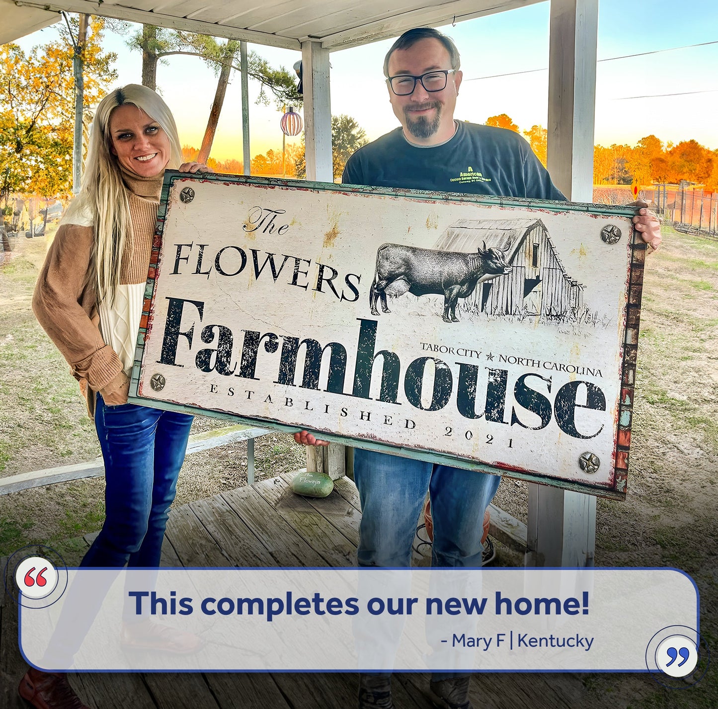 Rustic Farmhouse Personalized Canvas Sign II