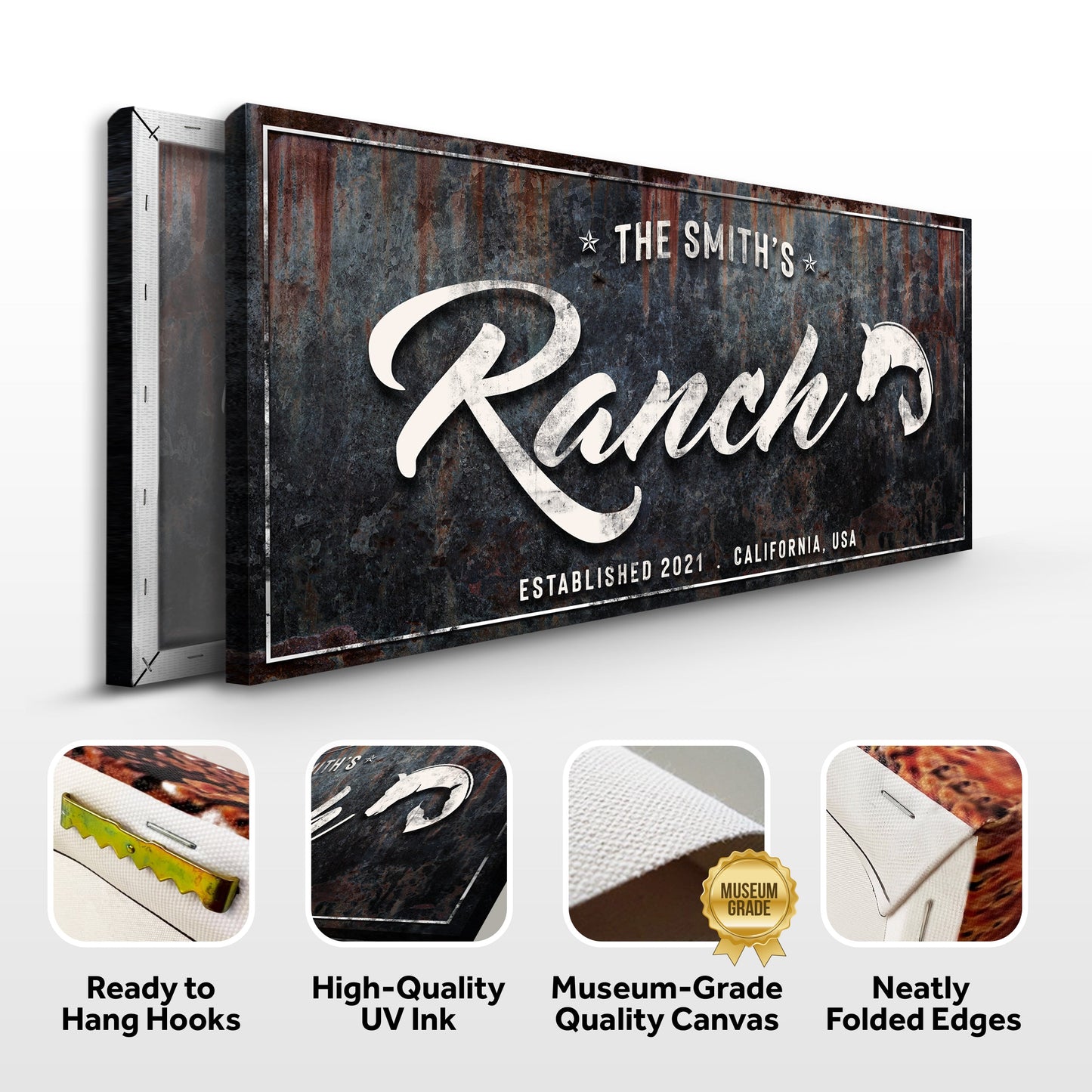 Personalized Family Ranch Canvas Sign