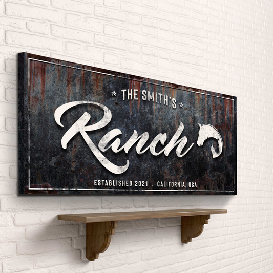 Personalized Family Ranch Canvas Sign
