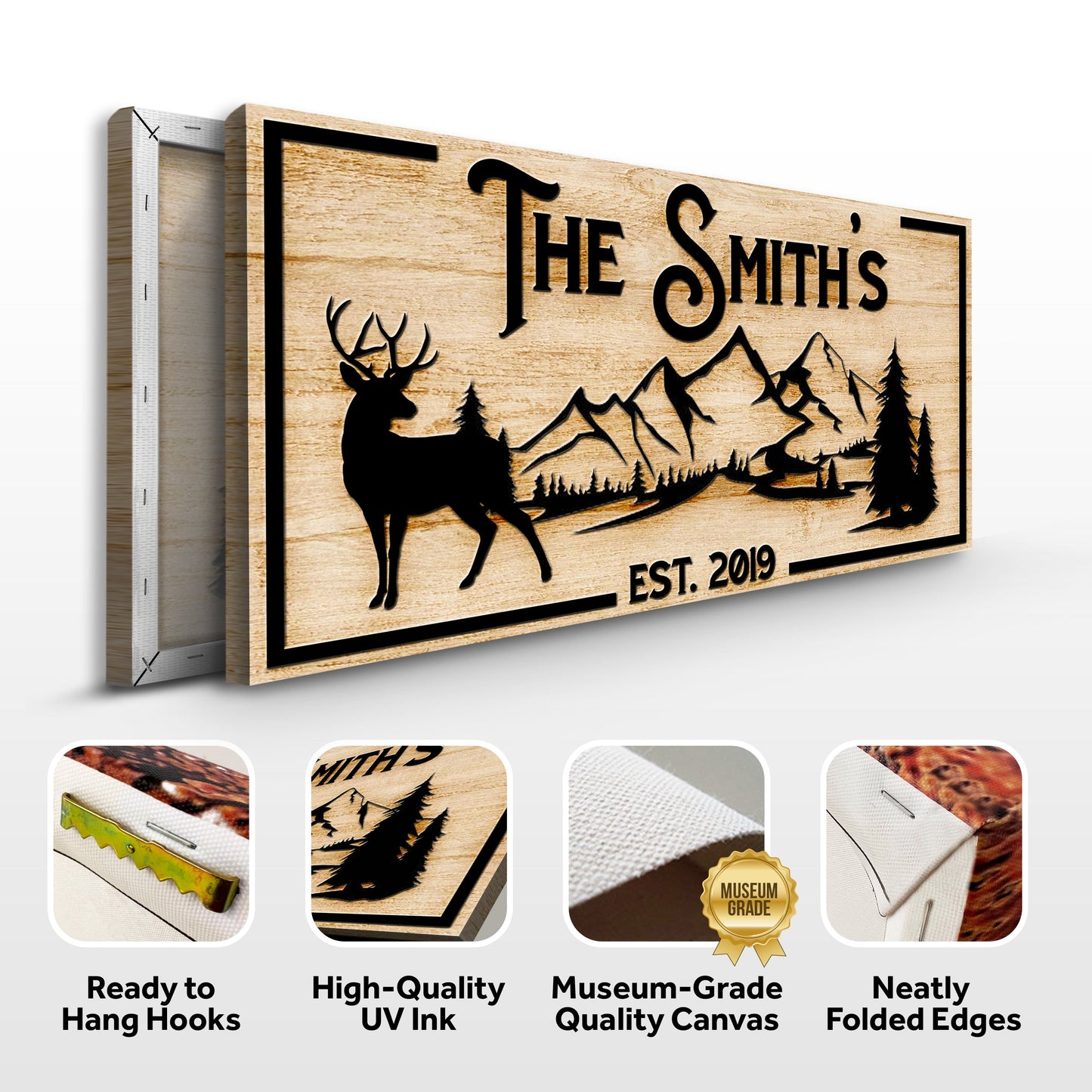 Personalized Family Mountain Canvas Sign