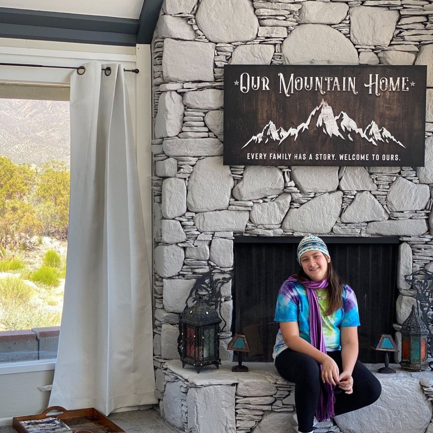 Personalized Family Mountain Home Canvas Sign