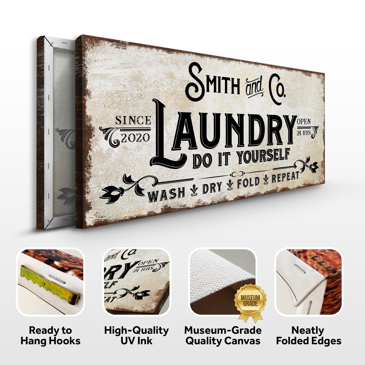 Personalized Laundry Room Canvas Sign