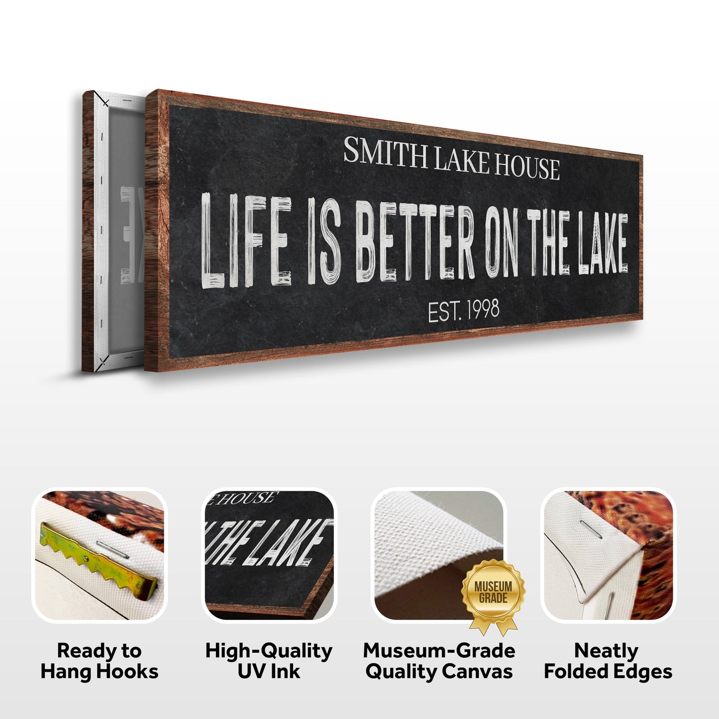 Life Is Better on the Lake Coastal Canvas Sign