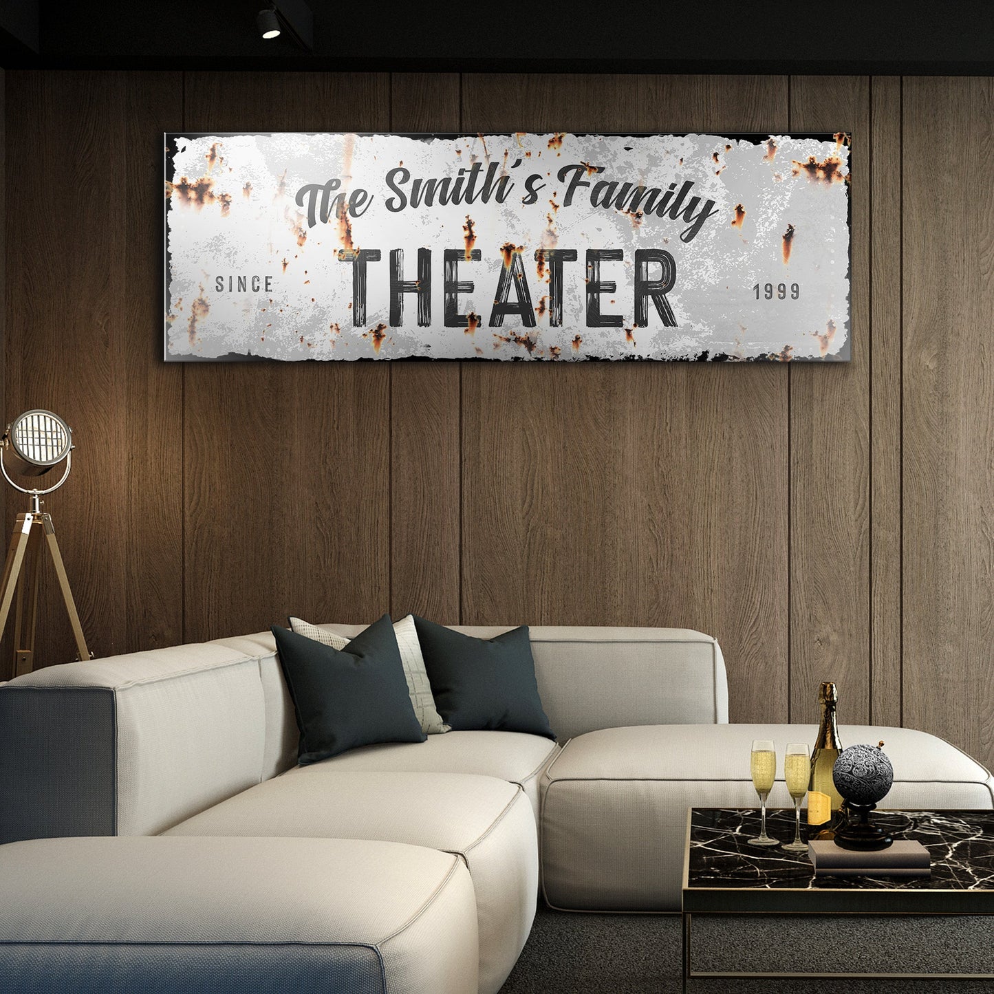Family Theater Canvas Wall Art Sign