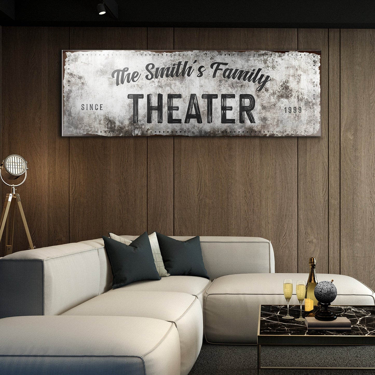 Family Theater Canvas Wall Art Sign