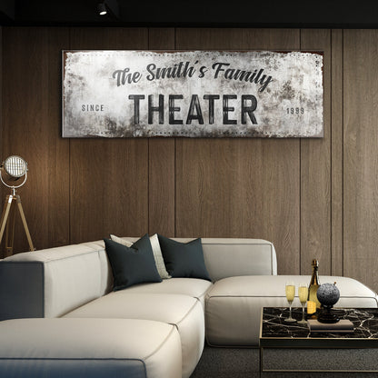 Family Theater Canvas Wall Art Sign