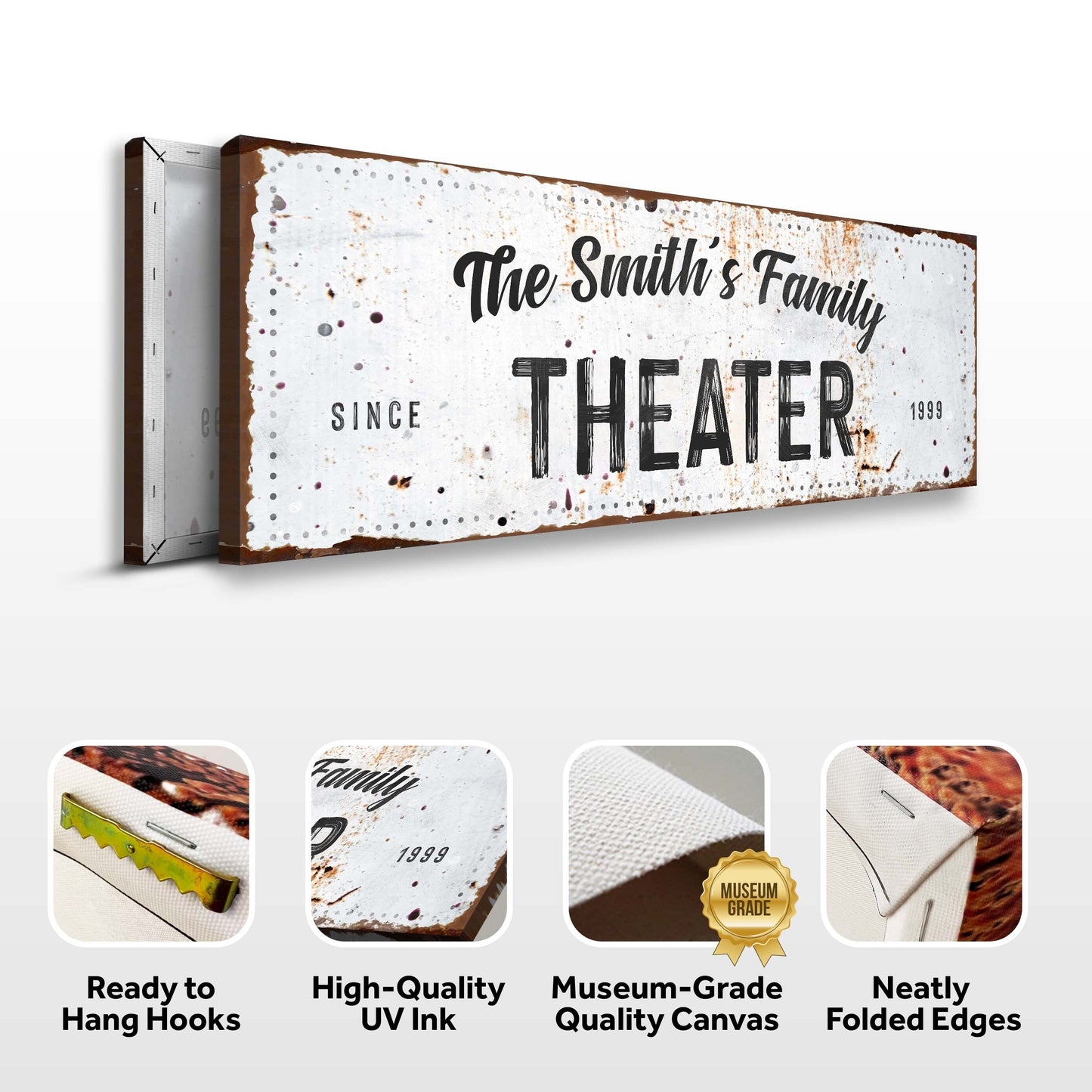 Family Theater Canvas Wall Art Sign