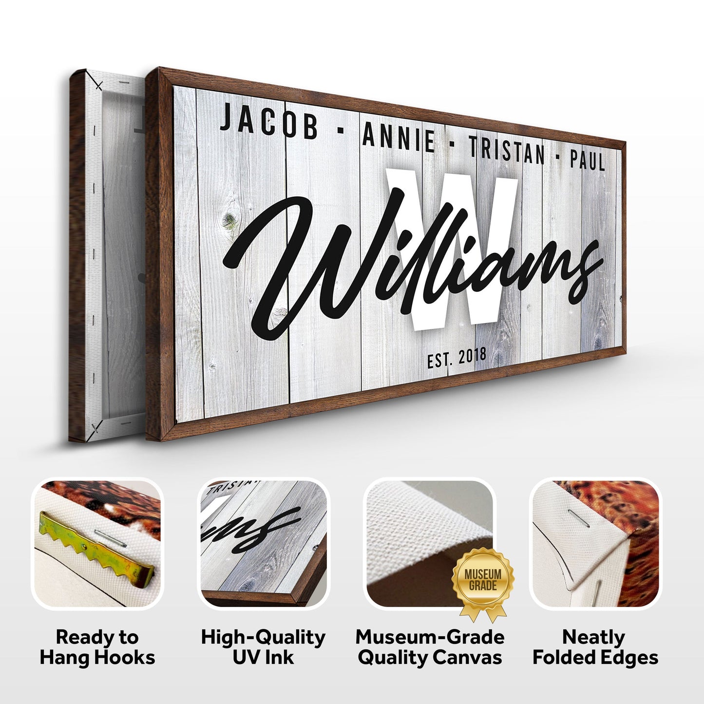 Personalized Family Name Canvas Wall Art