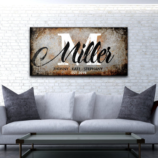 Personalized Family Last Name Canvas Wall Art