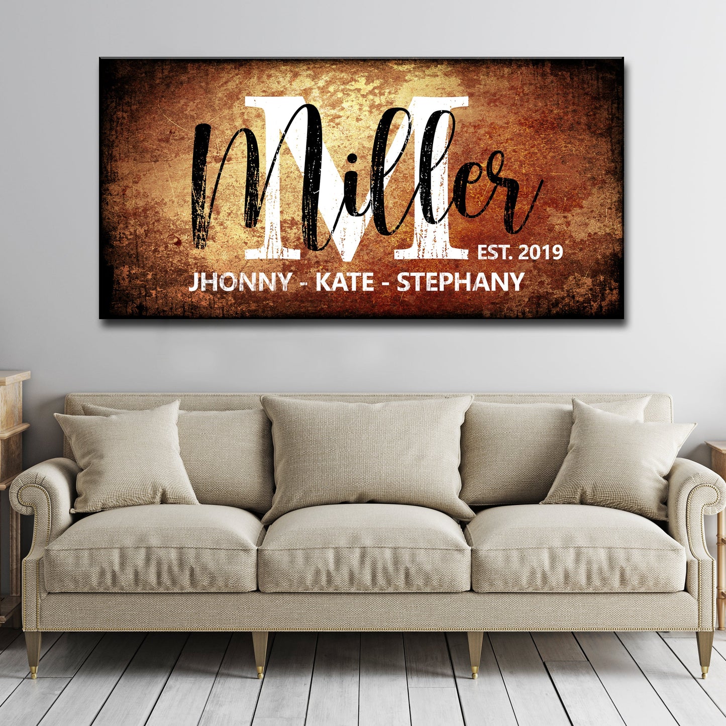 Personalized Family Last Name Canvas Wall Art