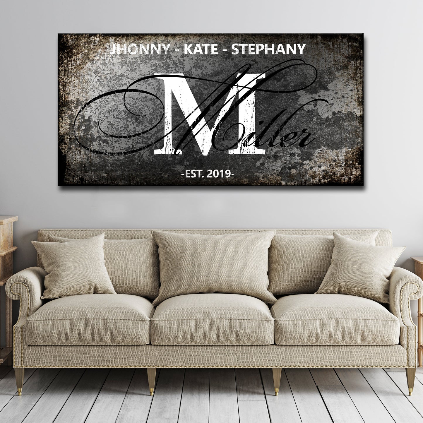 Personalized Family Last Name Canvas Wall Art