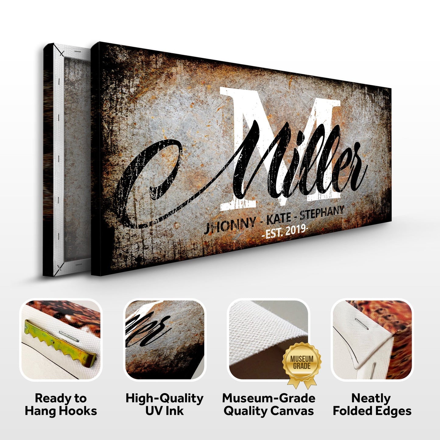 Personalized Family Last Name Canvas Wall Art
