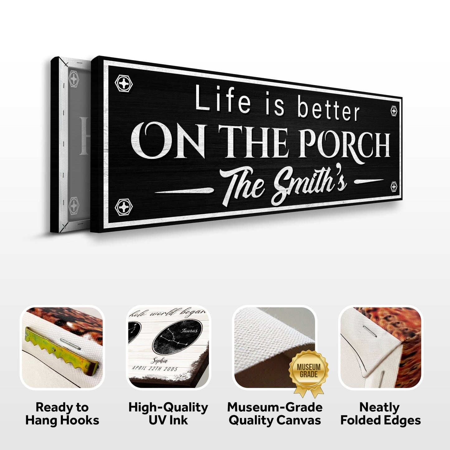 Personalized Family Name Porch Canvas Sign
