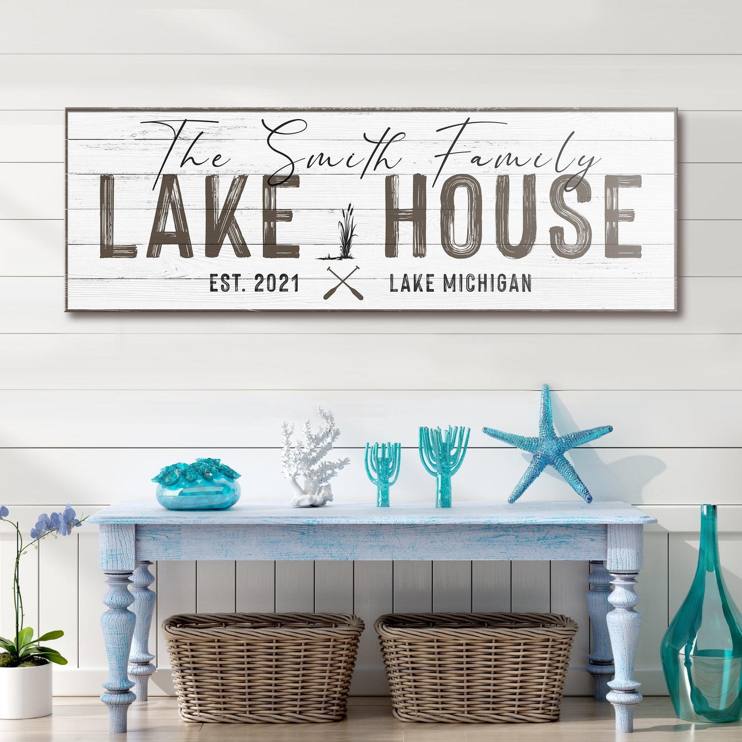 Classic Family Lake House Canvas Sign
