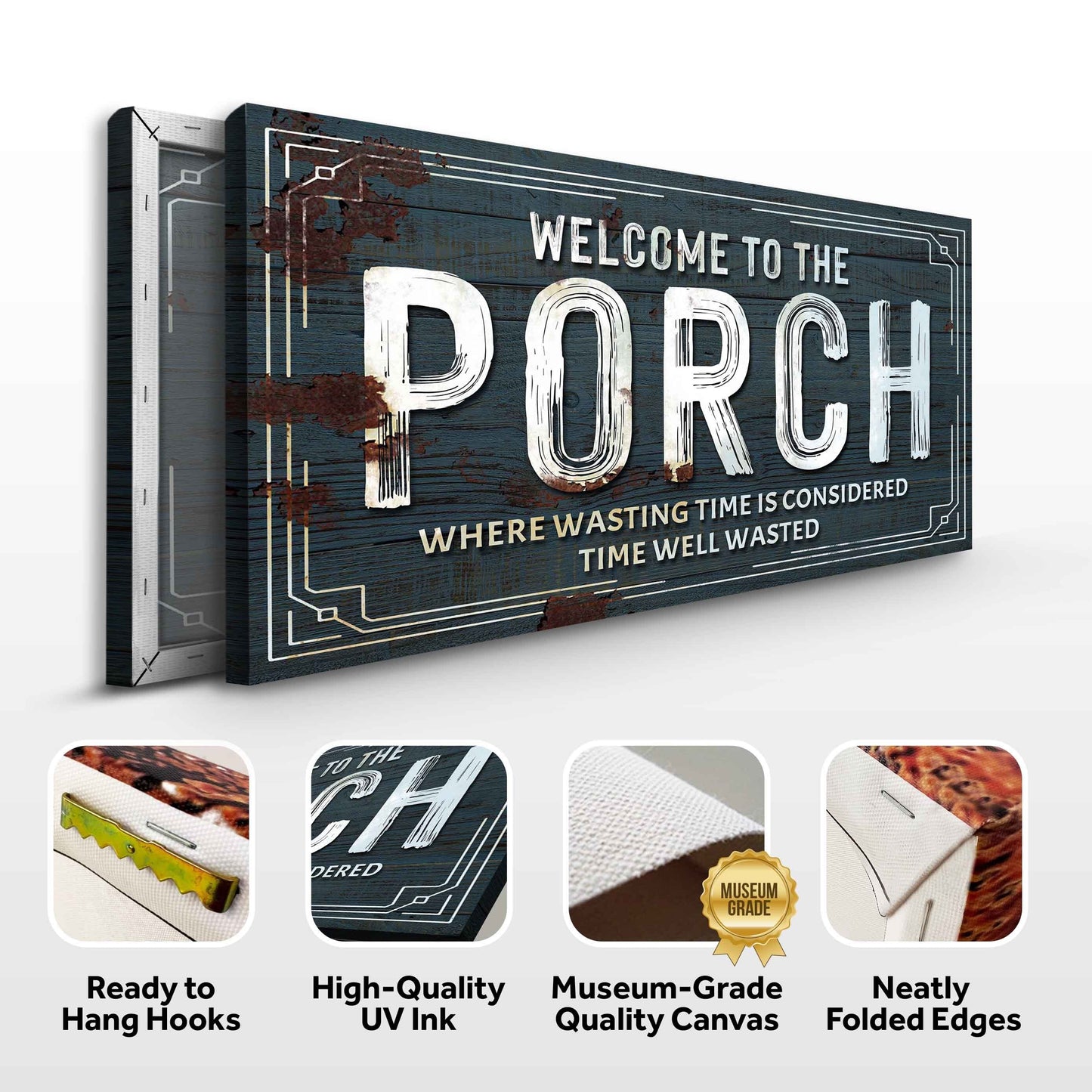 Welcome to the Porch Rustic Canvas Sign