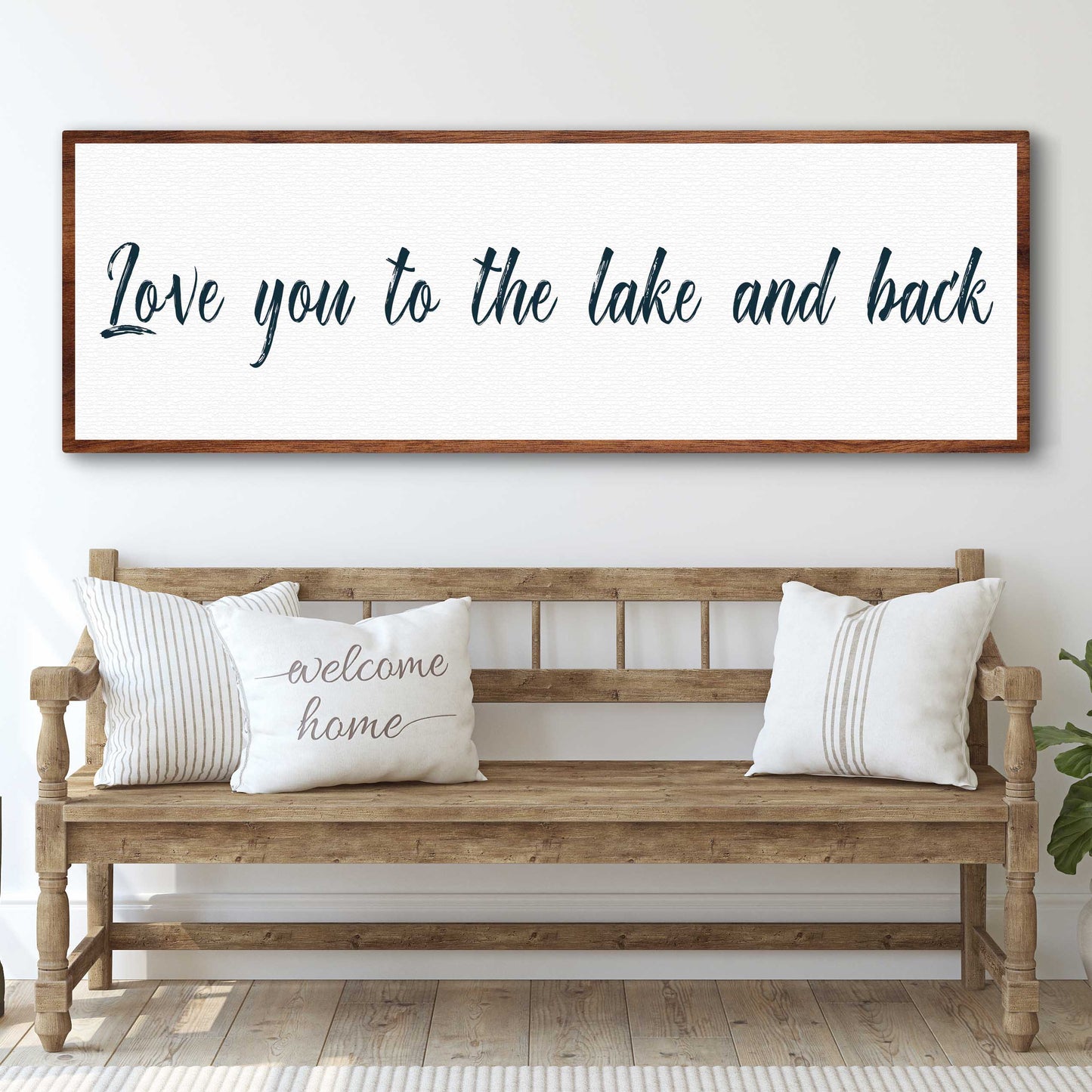 Love You To The Lake And Back canvas wall art sign