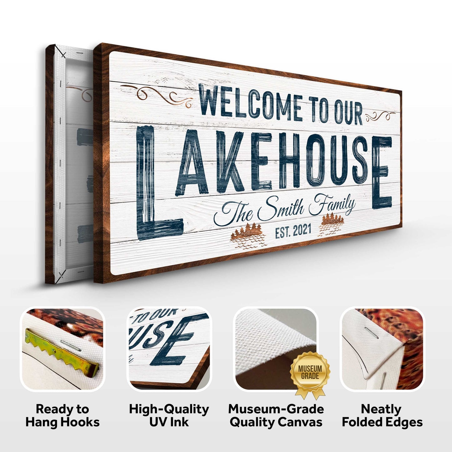 Welcome To Our Lakehouse Canvas Wall Art
